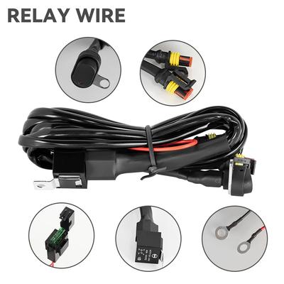 Chicote elétrico para farol de neblina de motocicleta, lâmpada LED, reinstalação de farol, fio de relé, acessório de cabo de holofote de motocicleta