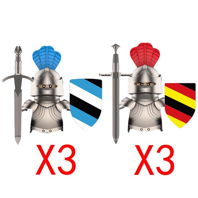 MOC Building Blocks Medieval Character Accessories Warhorses Militiamen Dragons Castles Knights Brick Gifts Toy Helmets Shields