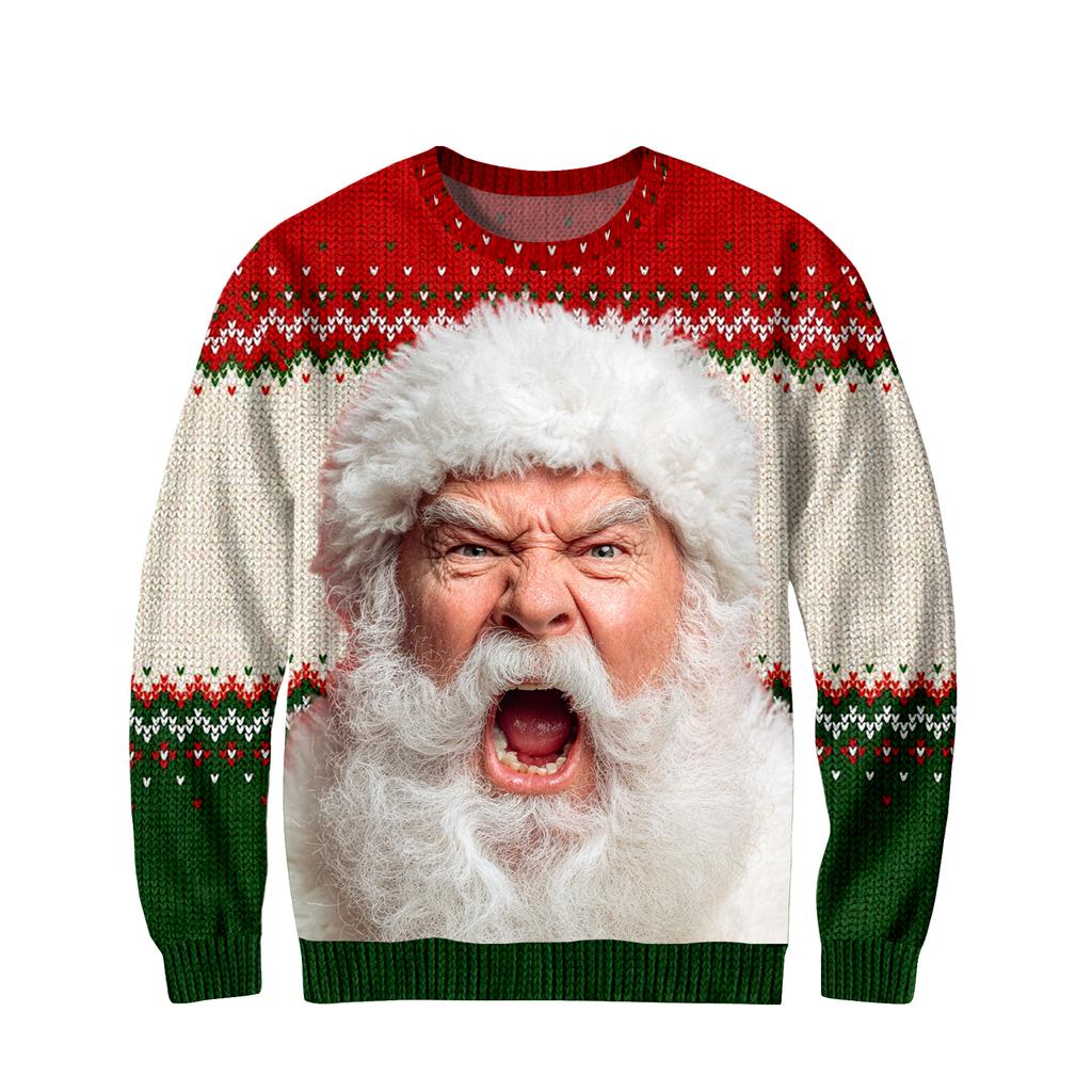 Pánský vánoční svetr s potiskem na límci