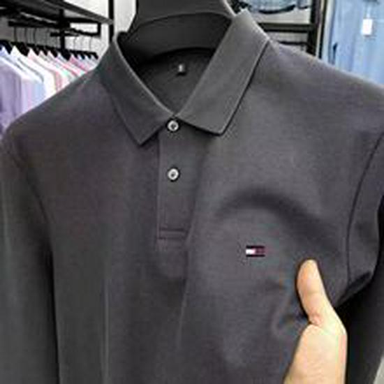 Autentyczny męski sweter Tommy z kaszmiru, z długim rękawem - Jednolity kolor, Haftowany, Kołnierz, Duży rozmiar, Uniwersalna dzianinowa baza.