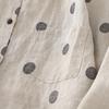 2025 Herbst neue Baumwolle und Leinen Retro pastoral gepunktetes Hemd Damen altmodischer Kragen langärmeliger Cardigan Top