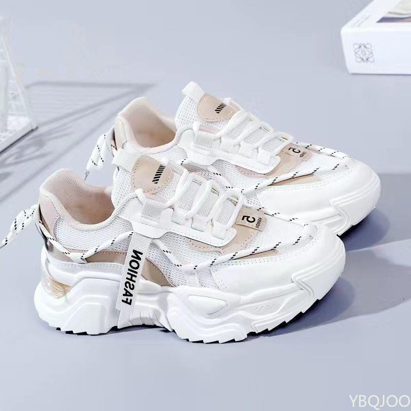 

Трендовая сетчатая дышащая вулканизированная обувь Новая женская модная обувь на толстой подошве Универсальная легкая спортивная обувь для повседневной носки 35 хаки