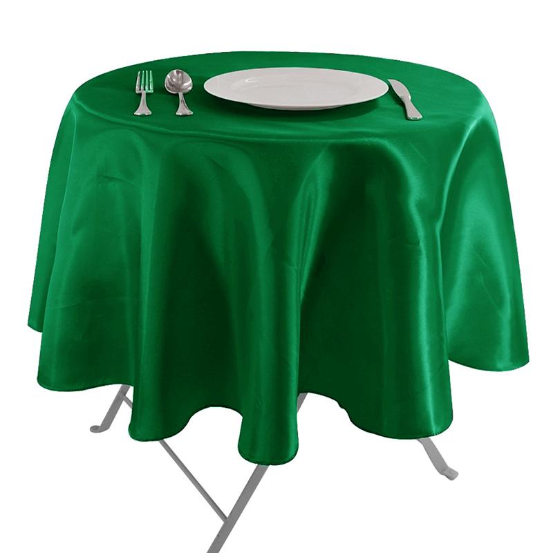 Round Satin Tablecloth Sky blue Bright Silk Tablecloth  For Baby Shower Wedding Birthday Party Banquet Christmas Table Decor