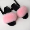 Furry Slippers for Women The Same Style In Summer Real Fox Fur Slippers Plus Size Female Sandals