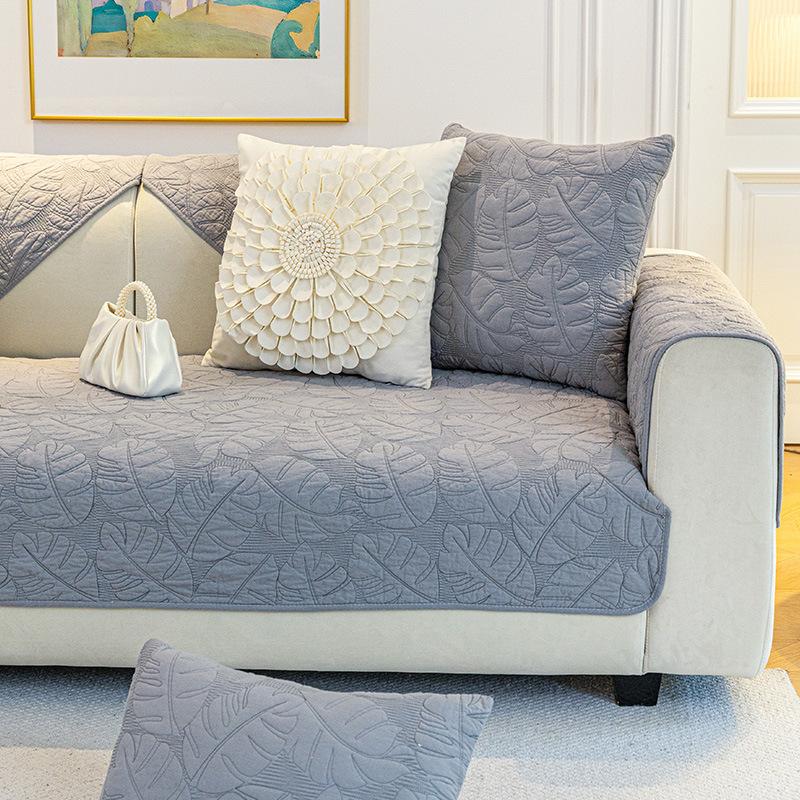 Sofa Cushion Washed Pure Cotton Four Seasons Universal Chinese Simple Non-Slip Cushion Cover Cloth All Cotton Cover Cover Fixed