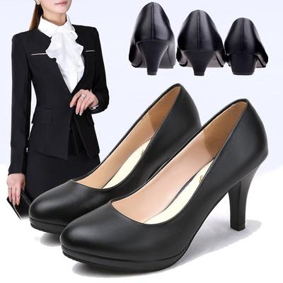 Comfortabele Professionele Schoenen, Werkschoenen, Formele Dresschoenen, Sollicitatieschoenen, Dames Leren Schoenen, Enkellaarsjes, Middelhoge Lente Zwarte Schoenen