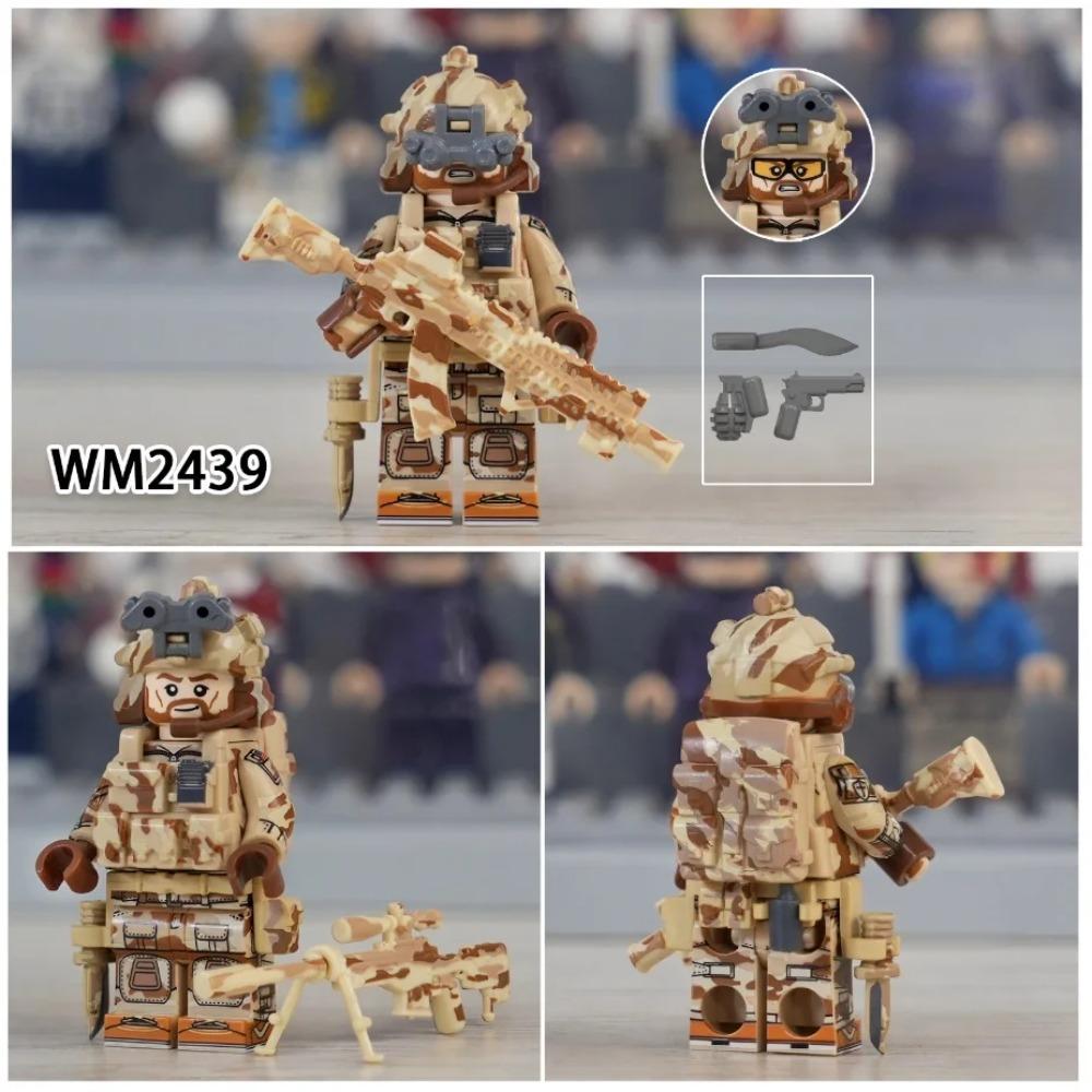 WM6147 WM6168 WM6169 Militaire Serie SWAT Special Forces Bouwsteen Commando Soldaat Stad Politie Pet Mini Actiefiguur Speelgoed