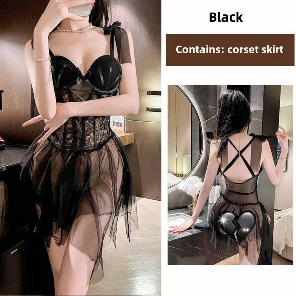 Fish Bone Sexy Lace Sling Vest with Chest Pad Tube Top Can Be Worn Outside Beautiful Back One-piece Underwear