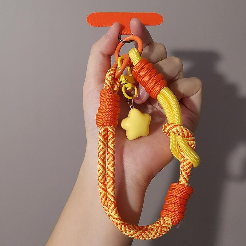 Mehrfarbig Handgewebter Schlüsselanhänger Handy-Lanyard Anti-Verlust Knoten Seilband Schlüsselring Männer Frauen Autoschlüsselhalter Zubehör