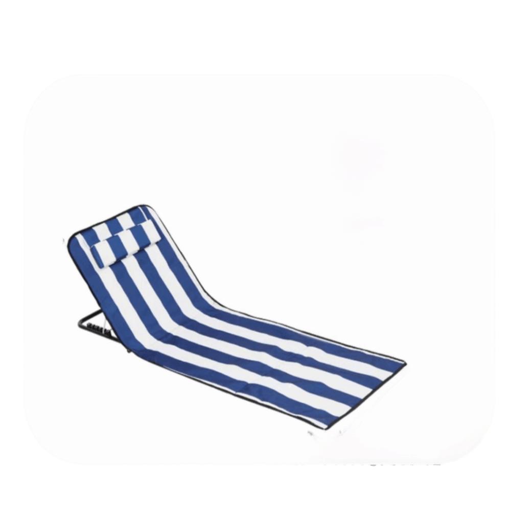 Rollaway Bed Foldable Design Beach Lounger Headrest Reclining Function Camping Lounger With Handle Outdoor Chaise Garden Use