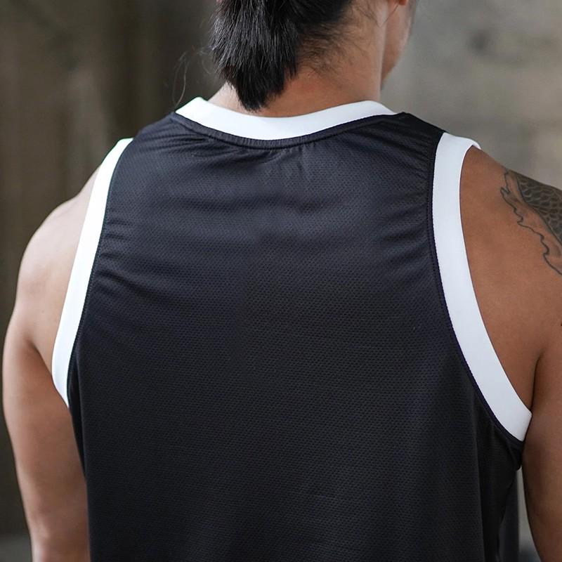Muscleguys Canotta da uomo senza maniche in tinta unita, tinta unita, palestra, allenamento, basket