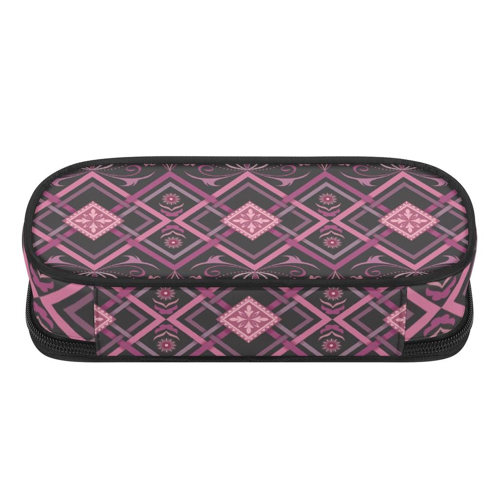 Pencil Case Smooth Zipper Multi Compartment 300D Polyester with Main Pocket Mesh Layer and Removable Pen Divider for Students