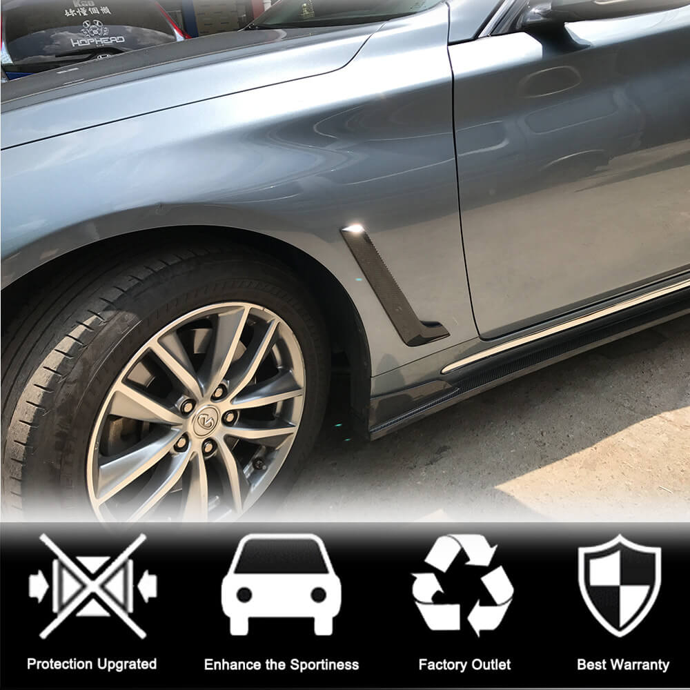 Накладки на передние крылья (для Q50 Base/Sport 2014-2020, Карбон) для Infiniti Q50/Q60