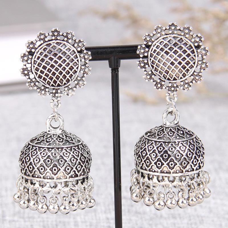 

Металлические серьги-колокольчики в этническом стиле в стиле ретро с цветком подсолнуха женские серебряный