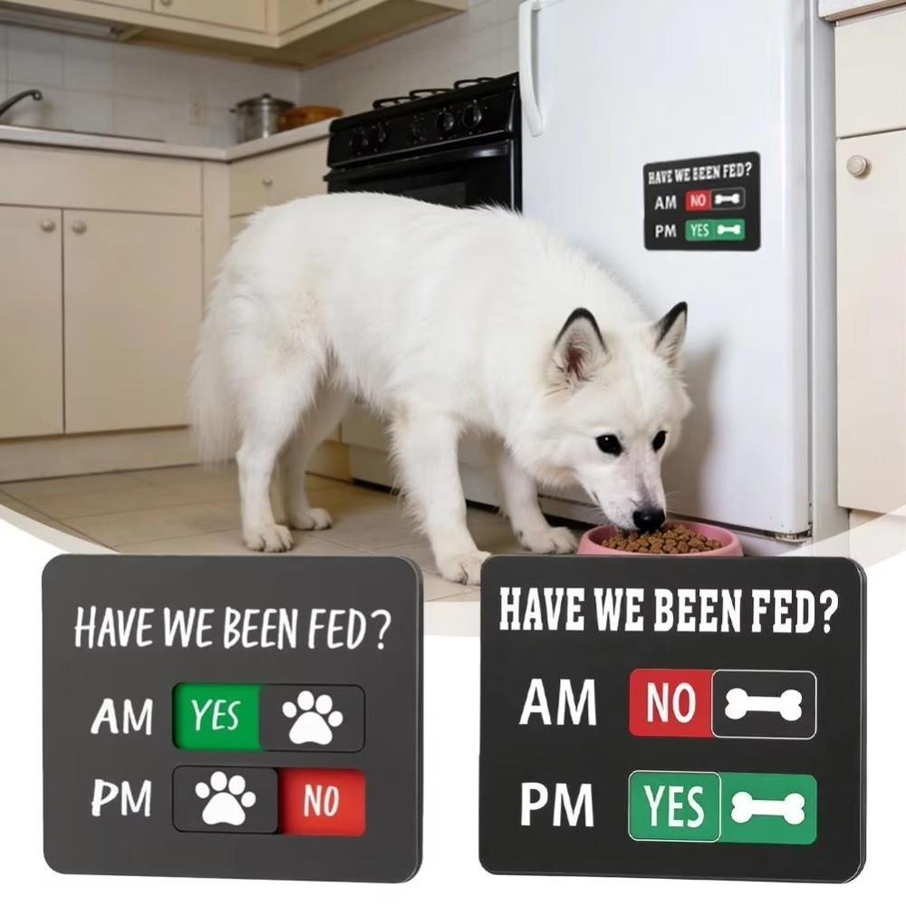 Slider Sign Feeding Reminder Sign Wooden Dog Feeding Reminder Stickers  Kitchen Organization
