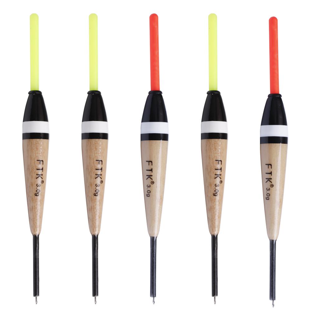 FTK 5PCS Paulownia Wood Fishing Float 2g 3g 4g  Floating Vertical Buoy Carp Fishing Accessories 14cm-15cm