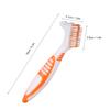 Denture Cleaning Brush Multi Layered Bristles False Teeth Brush Bristles   Ergonomic Rubber Handle Oral Care Tool