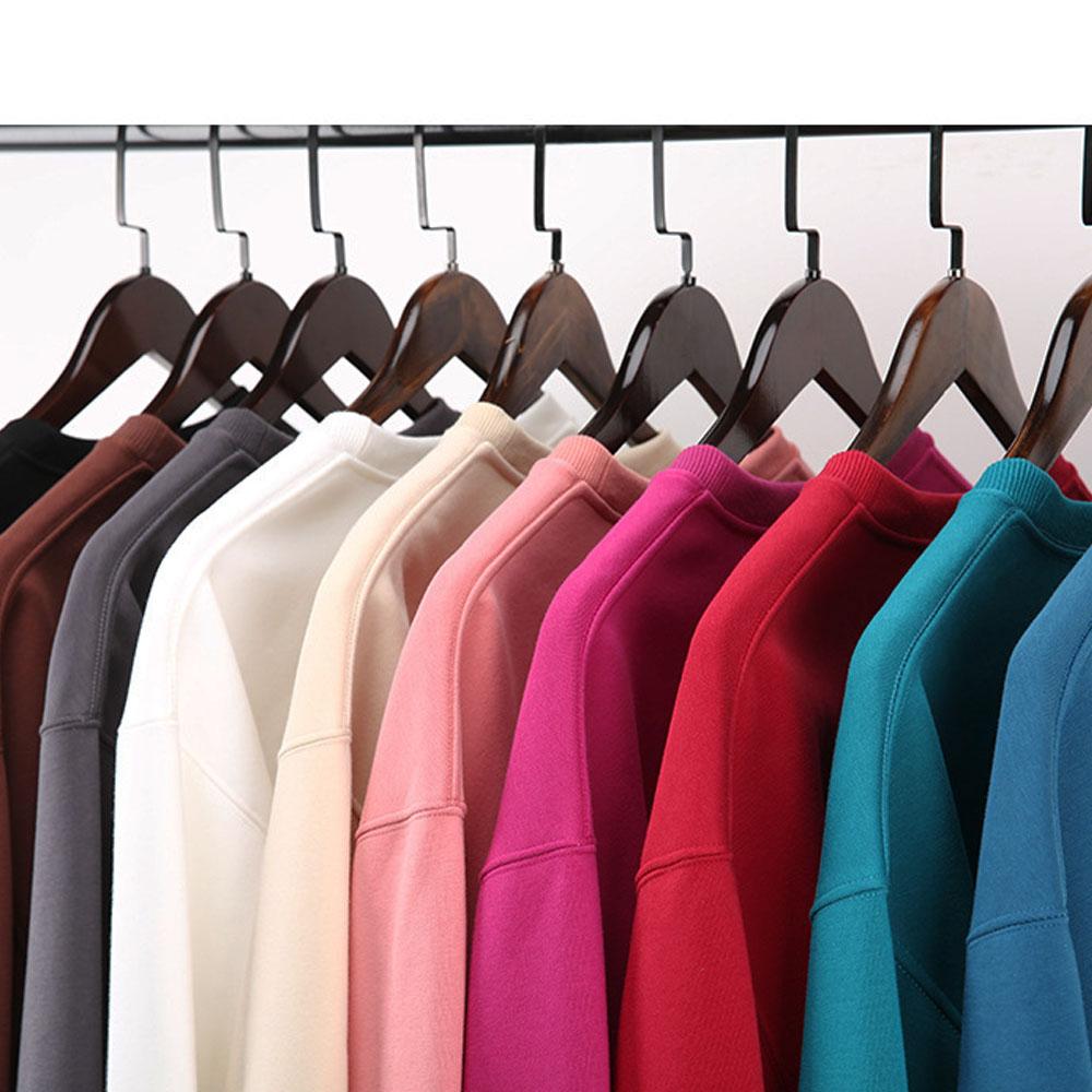 Men's Women's 100% Cotton Oversized Winter Clothes Plus Velvet Top Blouse Long Sleeve T-Shirts Pullovers Sweatshirts For Men