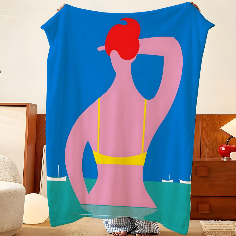 Artist A-Andy H-Huang Throw Flannel Throw Blanket, Lightweight Cozy, Durable Washable Cute Cool
