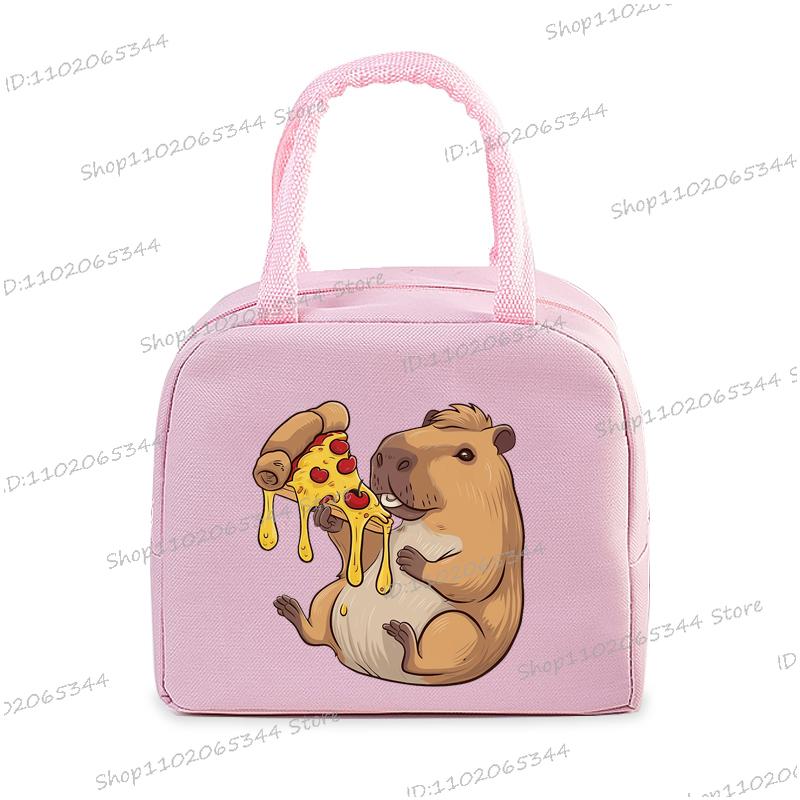 Insulated Lunch Bag Cartoon Pizza Capybara Series Insulation Bento Pack Women Men Cute Capybara Meal Pack Kids Bento Lunch Bags