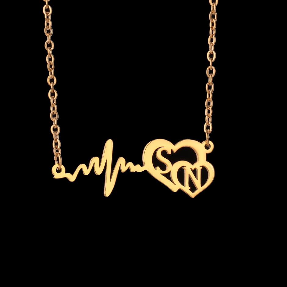 Atoztide Personalized Custom Rose Heart Name Necklaces for Women Stainless Steel Pendant Choker Link Chain Birthday Jewelry Gift