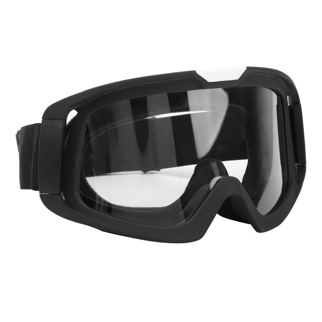 Windproof Goggles Eye Protection Adjustable Strap for Outdoor Cycling Welding MountaineeringBlack Frame Transparent Lens