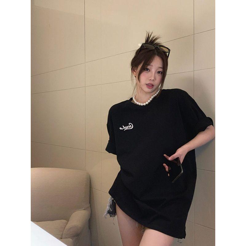 

Plus-Size Women s 150kg Rose-Red Pure Cotton Short-Sleeve T-Shirt, Summer 2024 New Style with Unique Design Half-Sleeve Top Black M [Recommendation 40-50kg]
