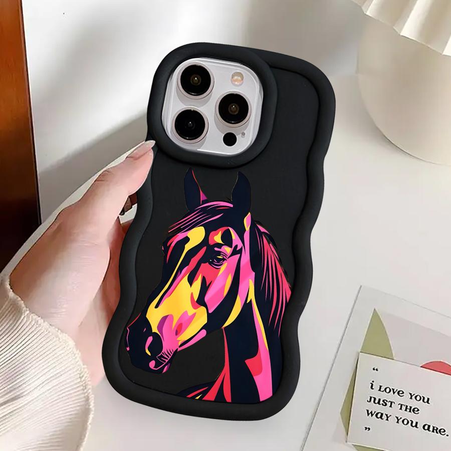 Case for iPhone XR 17 Air 16 Pro Max 8 14 11 15 Plus 12 13 Soft Phone Cover Cool Horse