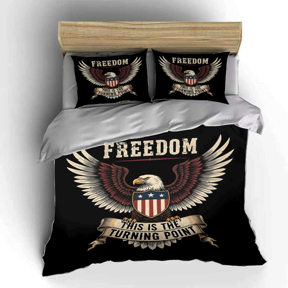 Freedom Eagle Design 3-Piece Bedding Set Bedding Set (1 Duvet Cover, 2 Pillowcases, Duvet Not Included)