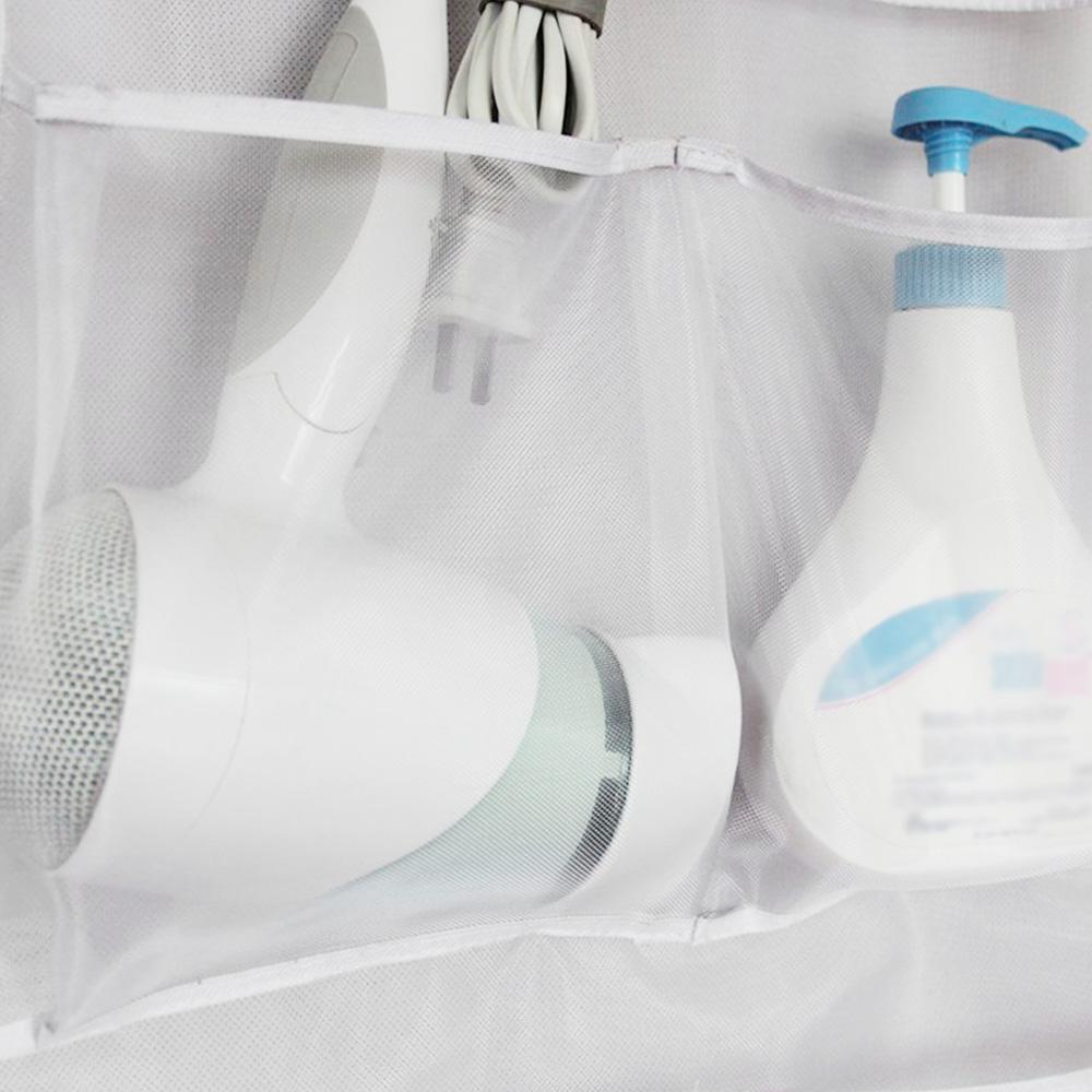 Shower Organizer with Quick Drying Mesh Shower Shower Caddy Hanging Bathroom Curtains Organizer 6 Pockets  To Hold Shampoo, Soap