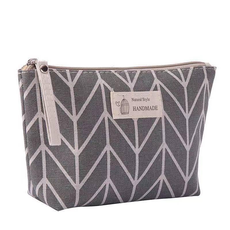 Large Canvas Makeup and Toiletry Bag with Zipper - Travel Storage Purse