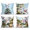 45X45Cm Cartoon Christmas Snowman Pillowcase Bedroom Sofa Cushion Cover 100% Polyester Living Room Cushion Pillowcase Home Decor