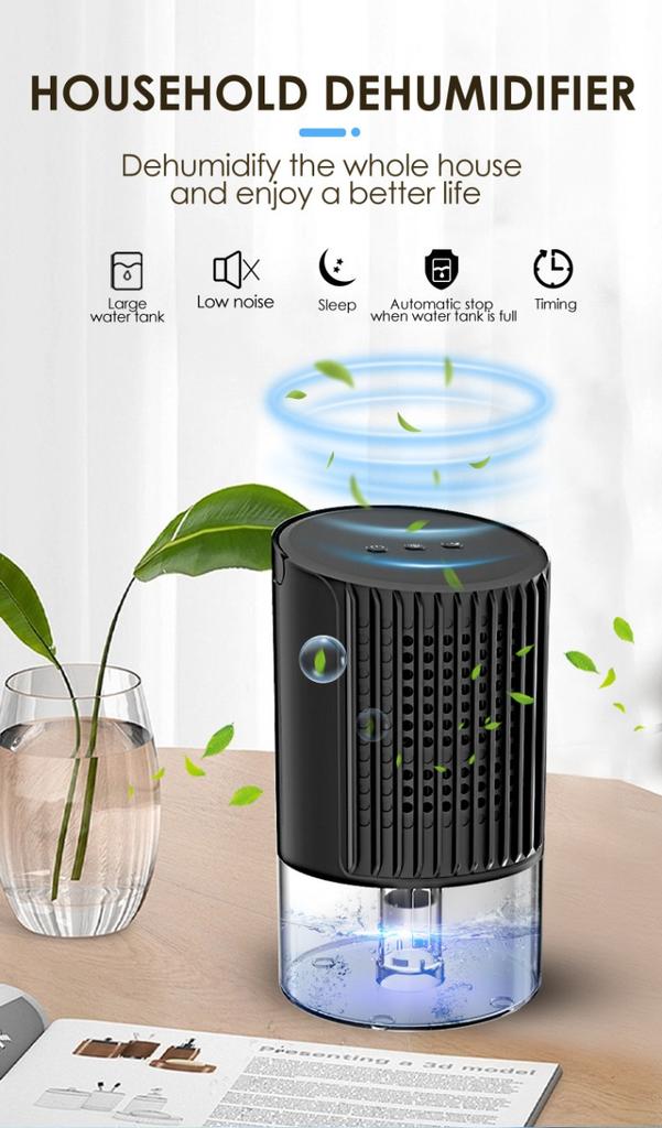 700ml Mini Dehumidifier for Home, Quiet Portable Moisture Absorber with 7-Color Night Light, Compact for Bedroom Wardrobe Closet
