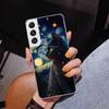 Black Cat Cartoon Cute Phone Case For Samsung Galaxy S24 S25 Edge S26 Ultra S23 S22 S21 Plus S20 FE + Personalized Print Cover G