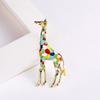 Enamel Giraffe Brooches for Women Cute Animal Pin Fashion Jewelry Gold Color Gift for Kids Exquisite Broches
