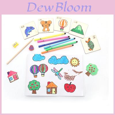 Montessori Drewniany Zestaw Szablonów Do Rysowania Dla Dzieci 20 Kolorowych Szablonów Do Kreatywnego Malowania DIY I Gier Edukacyjnych Postacie)