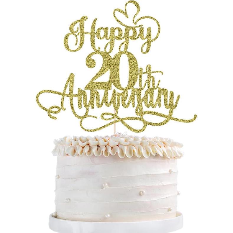 Black Gold Happy 50th Anniversary Cake Toppers- 50 Wedding Anniversary Party Decoration Ideas,Birthday Cake Decorations,50th Anniversary