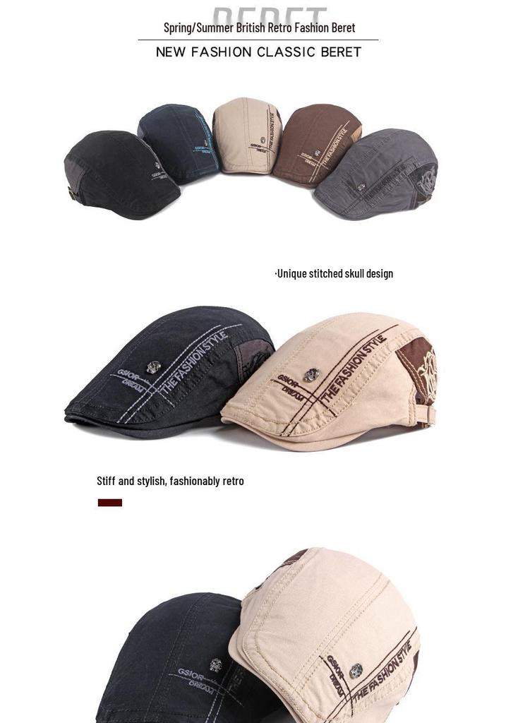 Frühling-Sommer Herren Baumwollbarett: Koreanischer Stil Outdoor Entenschnabelkappe für Jugendliche & Unisex.