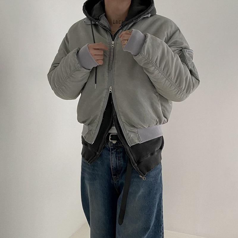 

Куртка-бомбер, утолщенное хлопковое пальто для мужчин, зимнее новое корейское стильное свободное пальто с воротником-стойкой в стиле ретро из хлопка 2XL