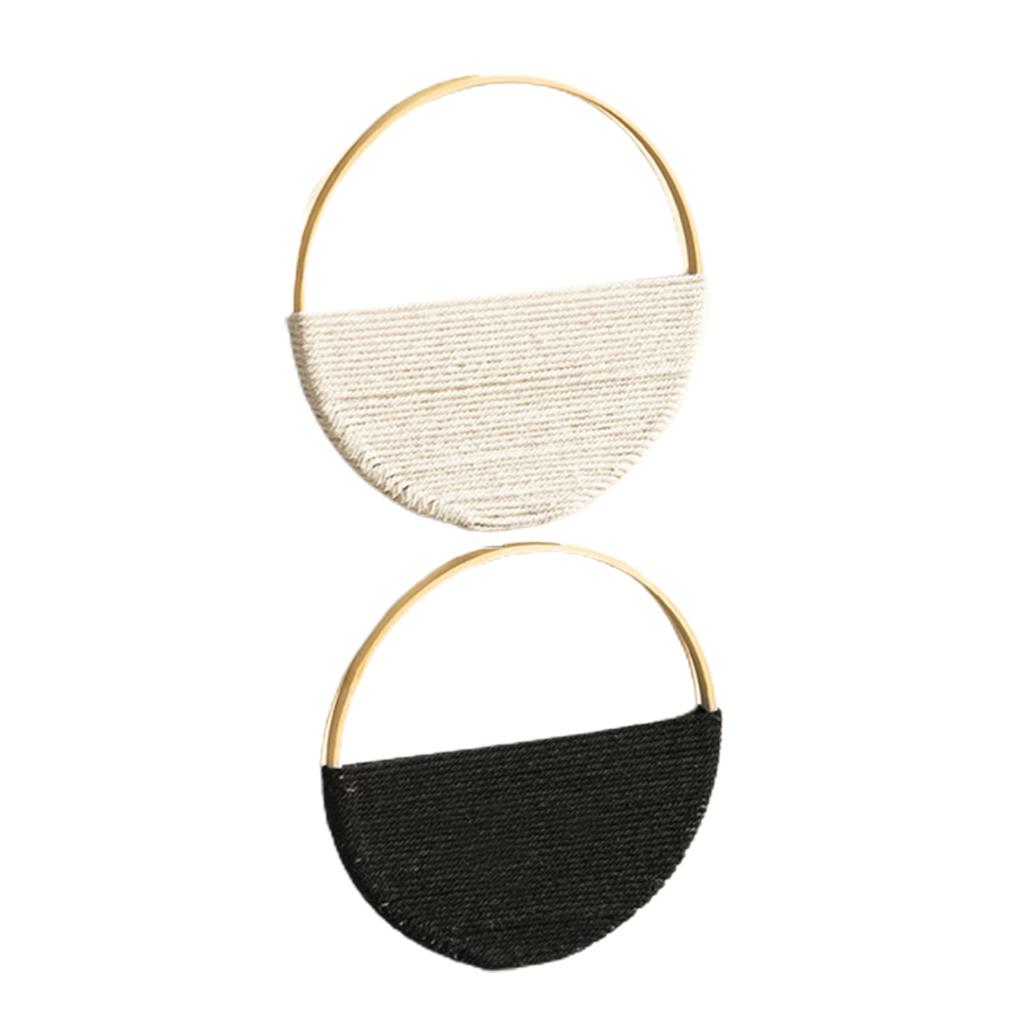 Pack of 2pcs Unique Woven Wall Hangings Round Shaped Wall Decor Bohemian Home Decorations for Apartments Dorm Crib