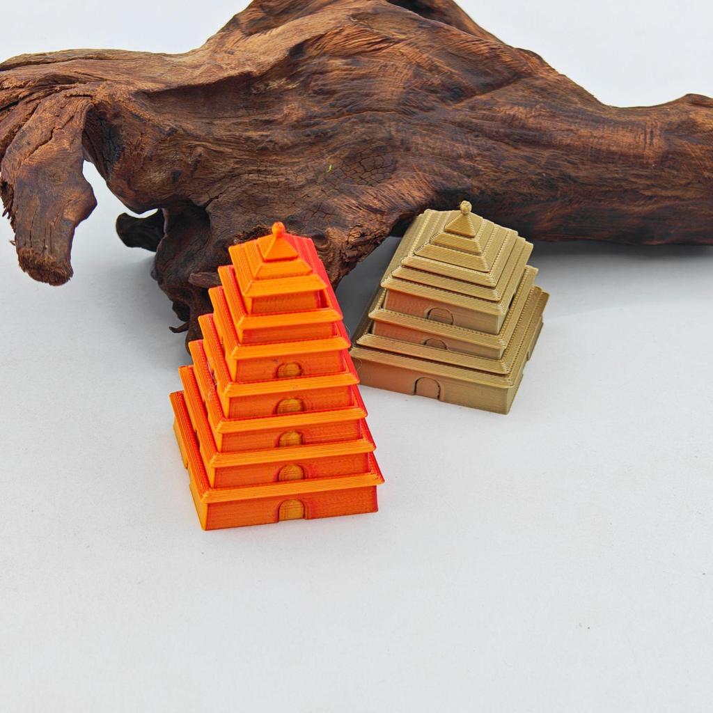 3D Foldable Rotating Pagoda: Children's Decompression Toy & Cultural Architecture Model