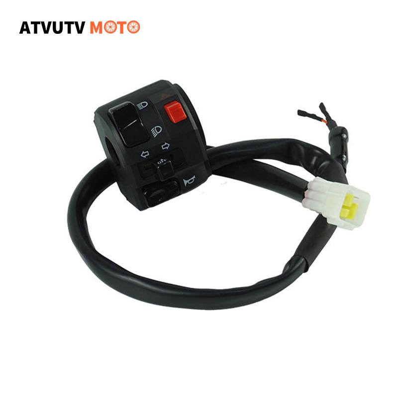 Left 22mm Motorcycle Switches Handlebar Control Switch Button Headlight Fog Light Turn Signal For Honda Yamaha Kawasaki