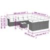 VidaXL Garden Lounge Set with Cushions 12 Pcs, Patio Sofas, Outdoor Furniture Set, Modern, Grey 3218421