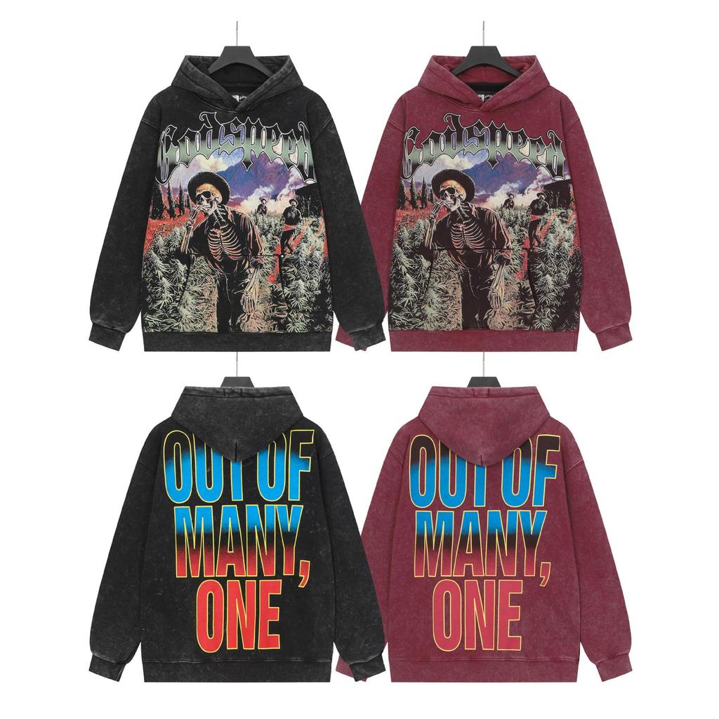 Godspeed 25ss Retro Washed Pure Cotton American Hip Hop Hoodie (Autumn/Winter Collection)