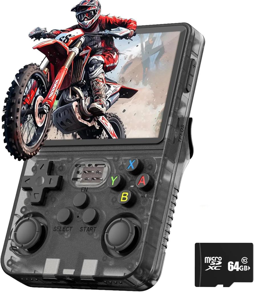R36S Classic Retro Game Console with ARKOS System Video Games Single Card Portable Hand-held Gaming Console Kids Gift 3.5 Inch