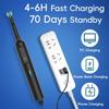 Smart Rechargeable Electric Toothbrush with 6 Heads, Rotary Oral B Compatible Replacement Brush Heads for Adults Whitening