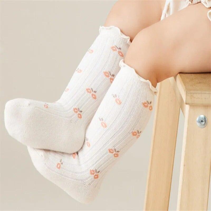 Neugeborene Baby Mädchen Socken Frühling Herbst Mode Baumwolle Druck Kinder Socken für Mädchen Schönheit Kleinkind Socke 12M 24M 3T 5T