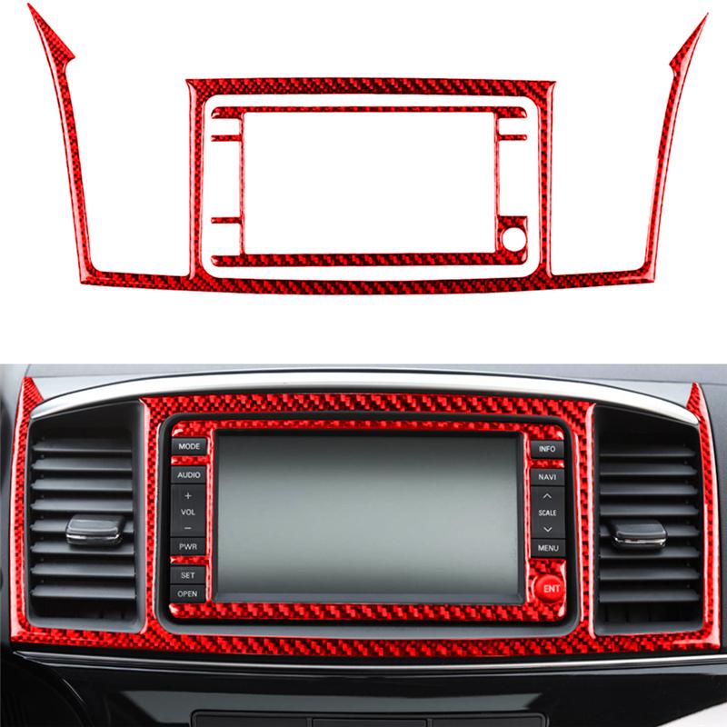 Auto-Navigationssystem Displayabdeckung Zierrahmen Kohlefaser-Aufkleber Für Mitsubishi Lancer 2008-2015 Styling-Zubehör