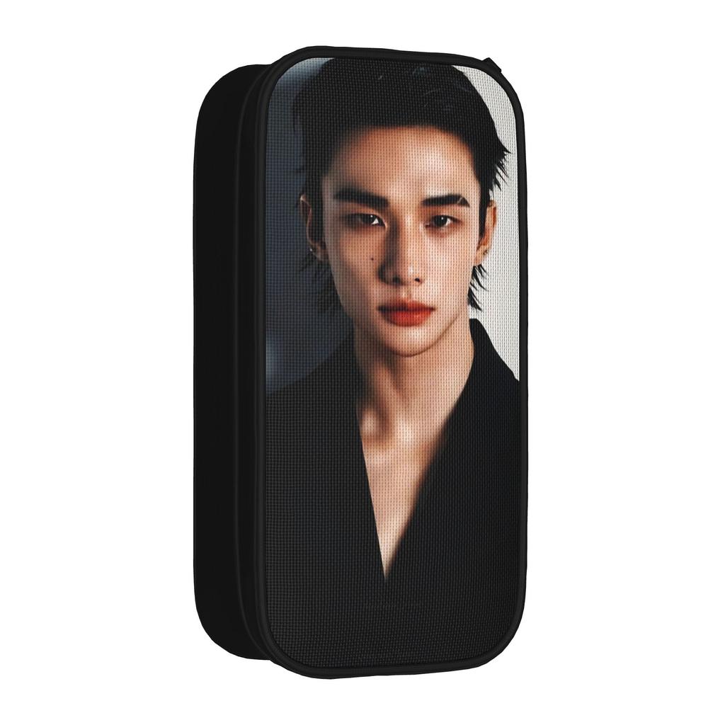 New Hyunjin Kpop Idol Pencil Cases Korean Star Pencil Box Pen Holder for Student Big Capacity Bag Students School Stationery