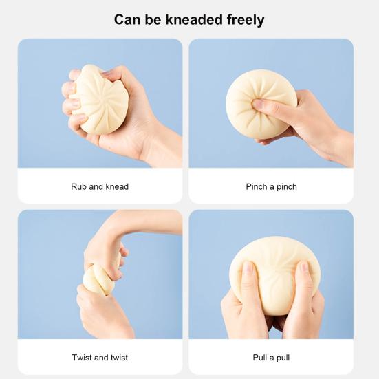 Anti-stress Toy Simulation Fine Workmanship Kneaded Freely Soft Anti-deform Decorative Quick Recovery Food Buns Relieve Stress Toy Daily Use